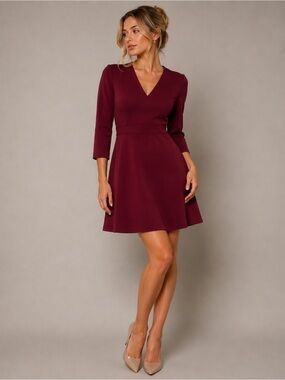 Banana Republic Burgundy Long Sleeve Dress